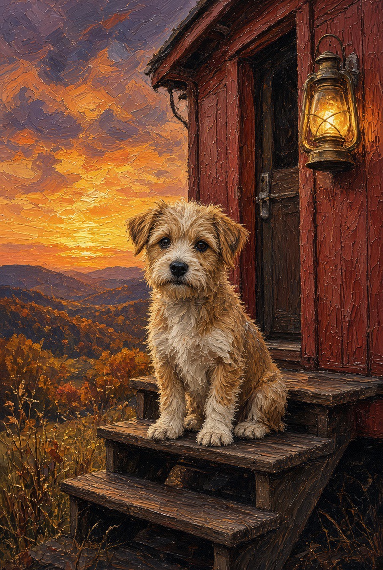Pip, small scruffy pup of the Canine Crew